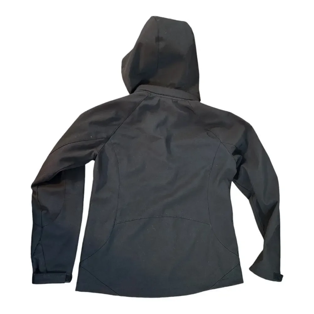 Free Country womens sz small black‎ with blue trim zip jacket with hood
